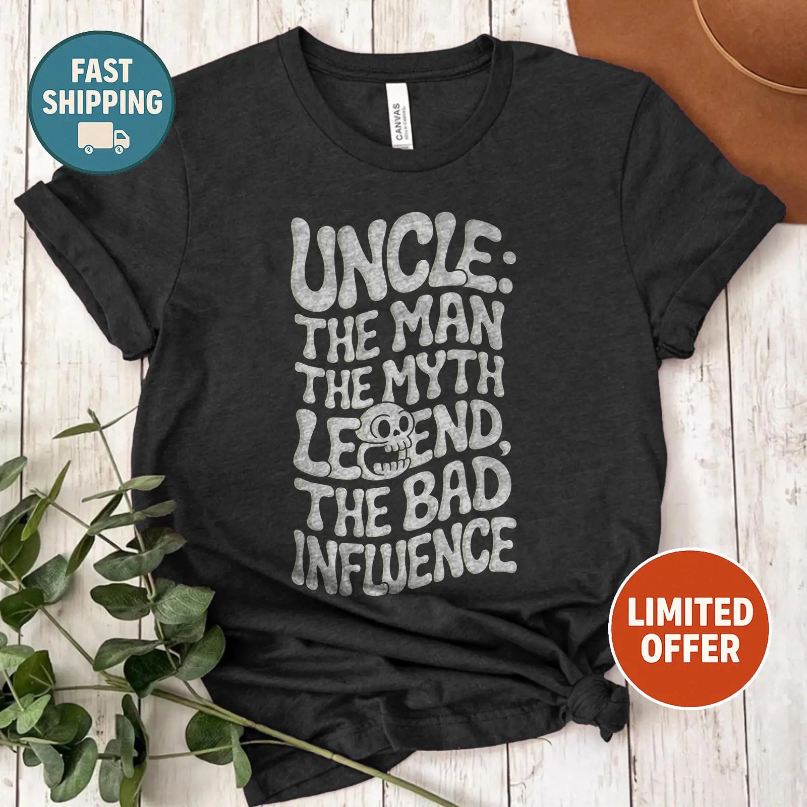 Vintage Fashion Influencers - เสื้อยืดลายกราฟิก Uncle The Man Myth Legend