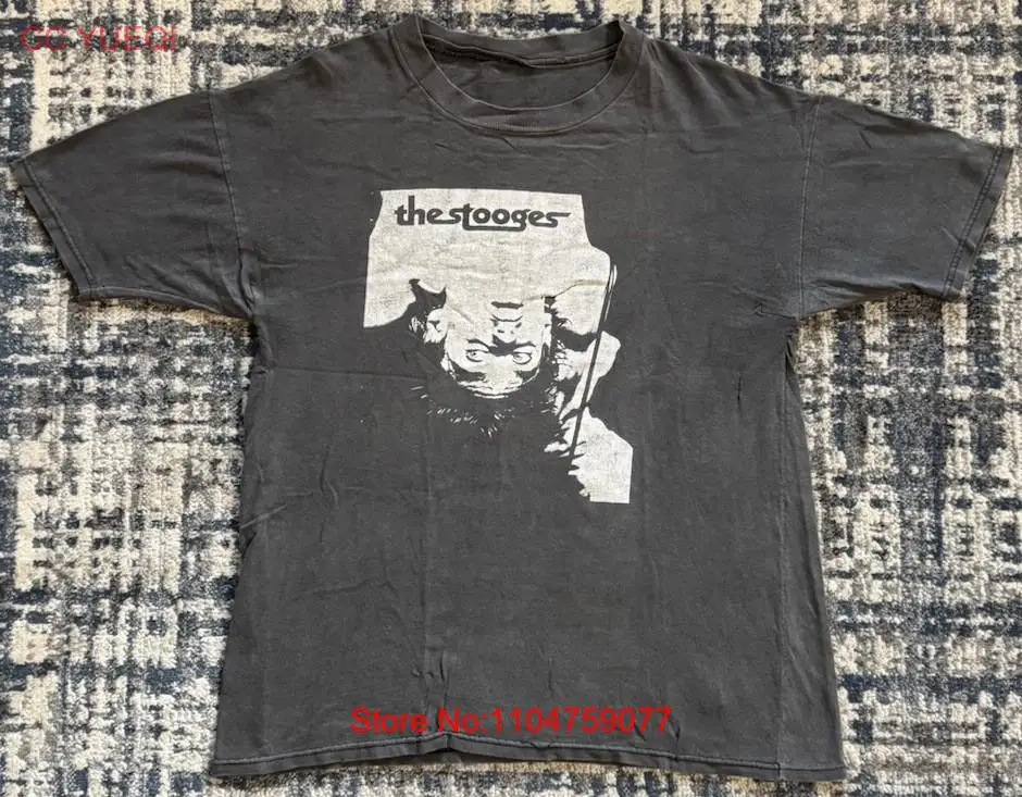 Band Tee Faded 90S - Vintage 90s Stooges Iggy Pop Tเสื้อL
