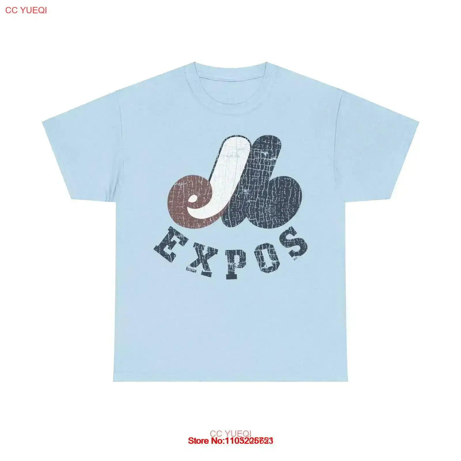 Vintage Fashion Logo - เสื้อยืดเบสบอลลายโลโก้ Distressed ของ Montreal Expos สไตล์วินเทจ