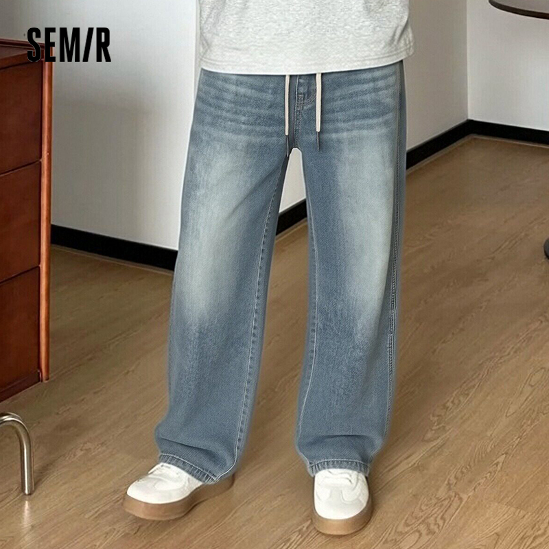 Retro Track Pant - เซมีร์กางเกงยีนส์ผู้ชายสไตล์อเมริกันวินเทจทรงหลวมขาตรงแฟชั่นอินเทรนด์สวมใส่สบายสำหรับเดินทาง 2026 ฤดูร้อนสไตล์ลำลอง
