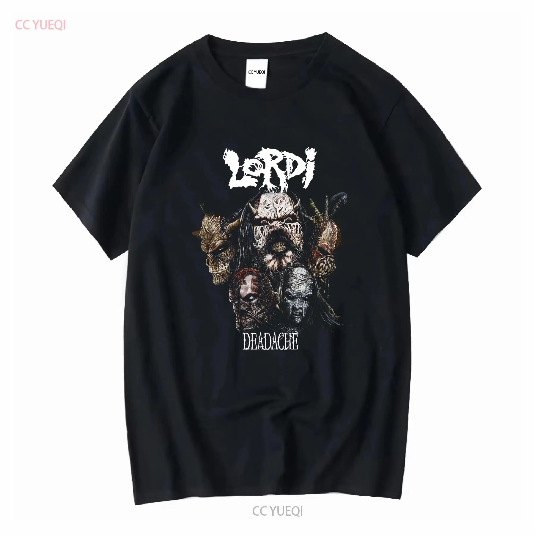 Band Tee Faded 90S - Lordi Deadache 90s 00s ทัวร์คอนเสิร์ตโลหะสีดํา T