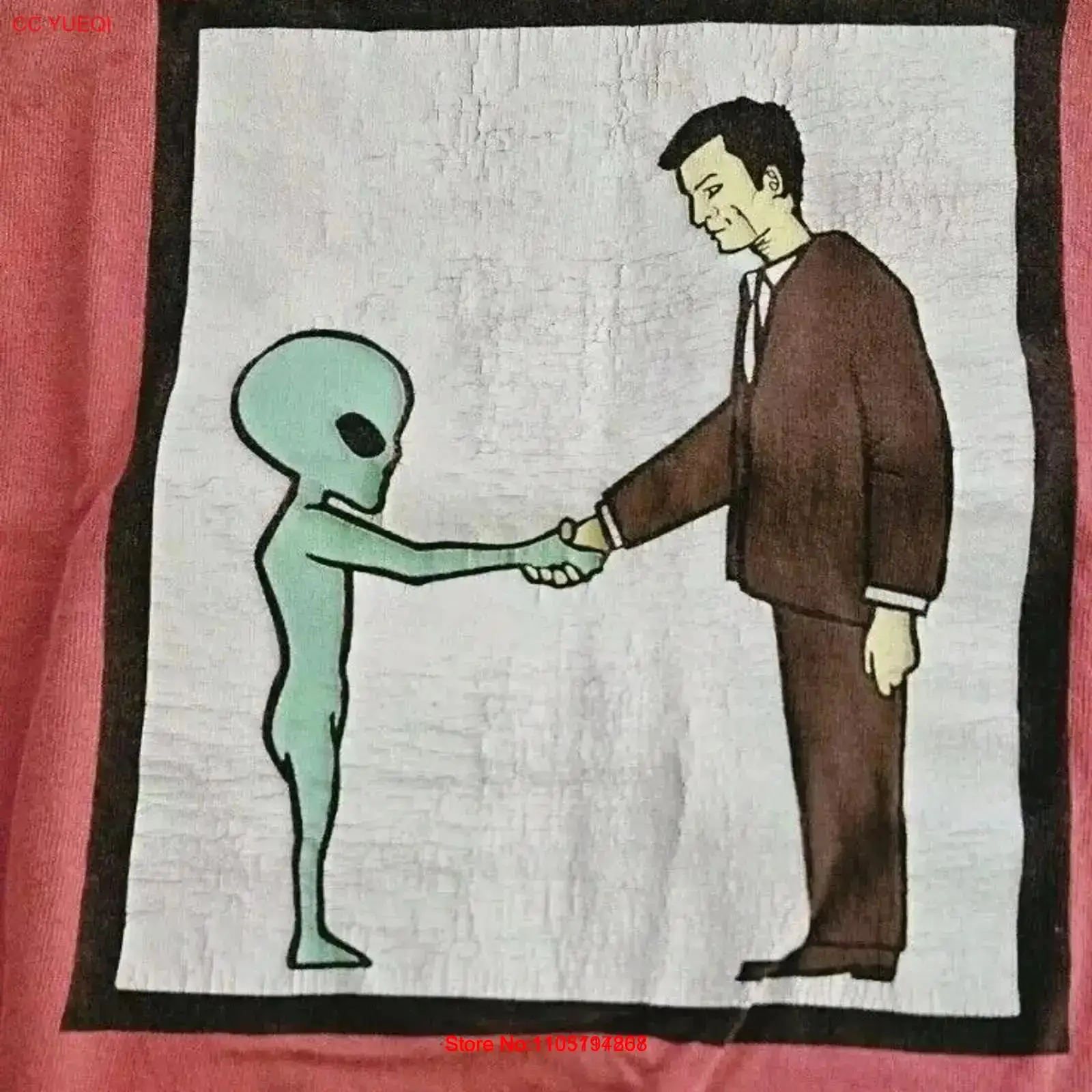 Band Tee Faded 90S - เสื้อยืดลายวง Alien Handshake ปี 1994 ยุค