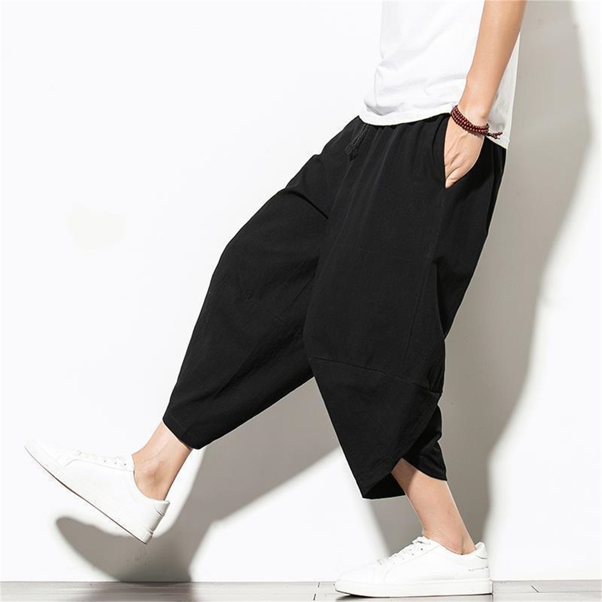 Retro Track Pant - กางเกงฮาเร็มทรงหลวมไซส์ 4XL สำหรับผู้ชาย ลายพิมพ์สไตล์ญี่ปุ่น วินเทจ ฤดูร้อน