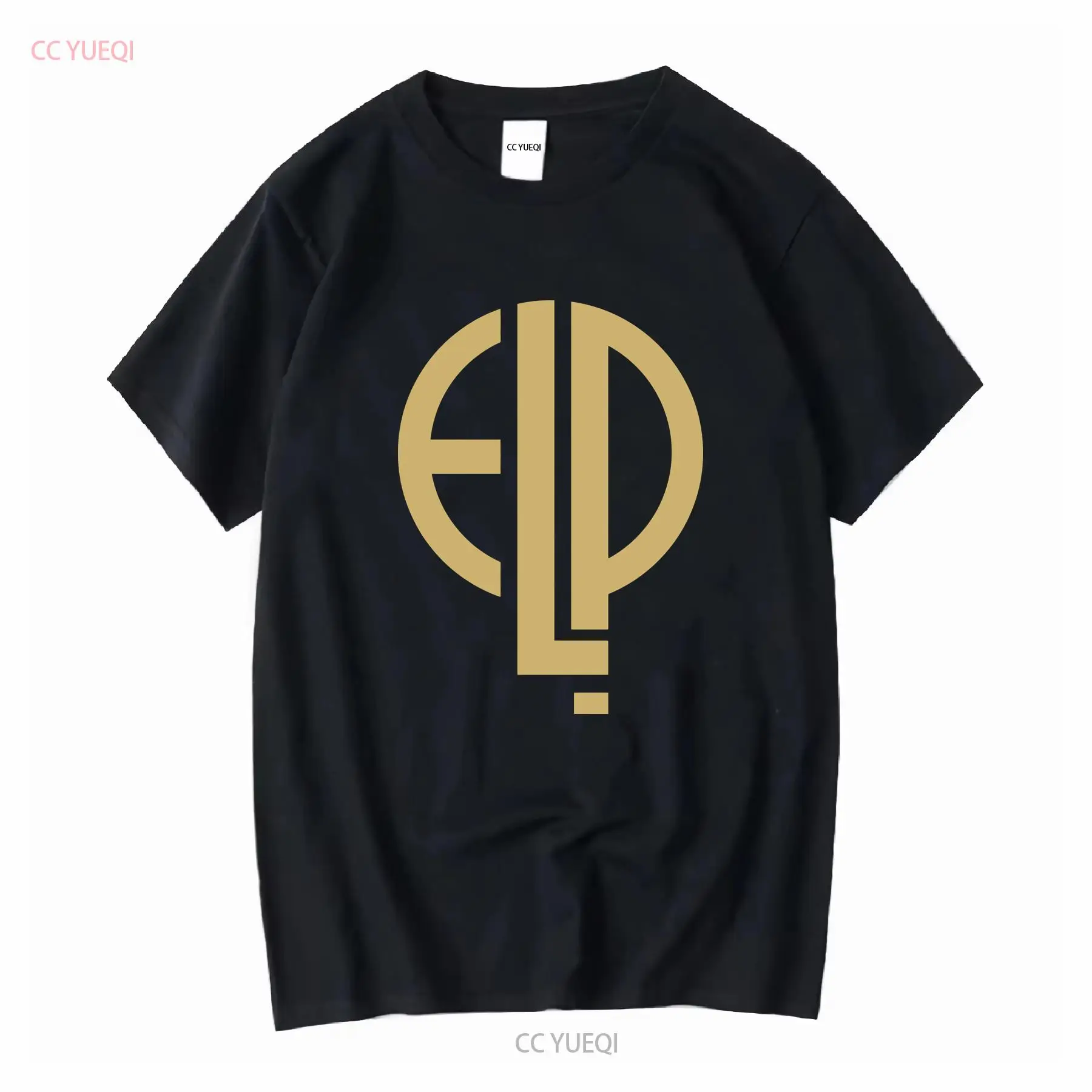 Vintage Fashion Logo - เสื้อยืดสีดำลายโลโก้ EMERSON LAKE PALMER ELP High