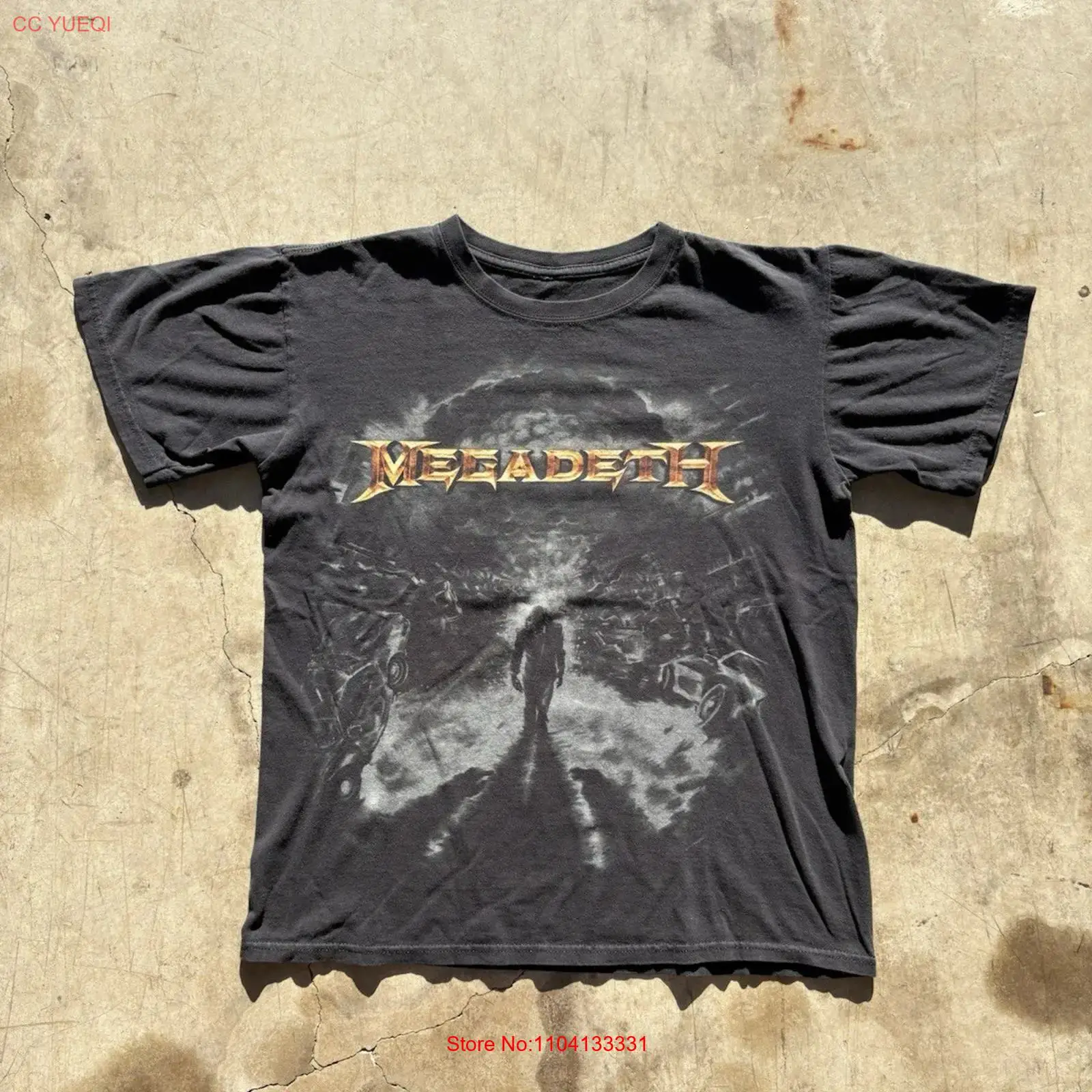 Band Tee Faded 90S - เสื้อยืดวง Anvil Megadeath Black Metal ยุค
