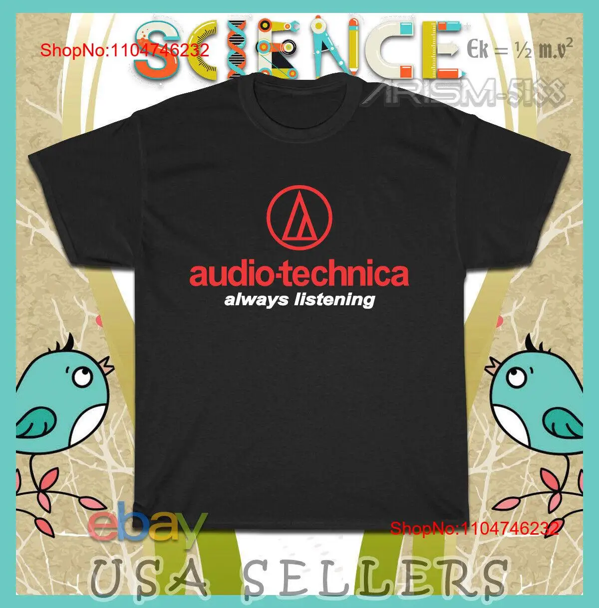 Vintage Fashion Logo - Audio Technica ฟังโลโก้เสมอผู้ชาย T เสื้ออเมริกันวินเทจล้างสบาย Breathable