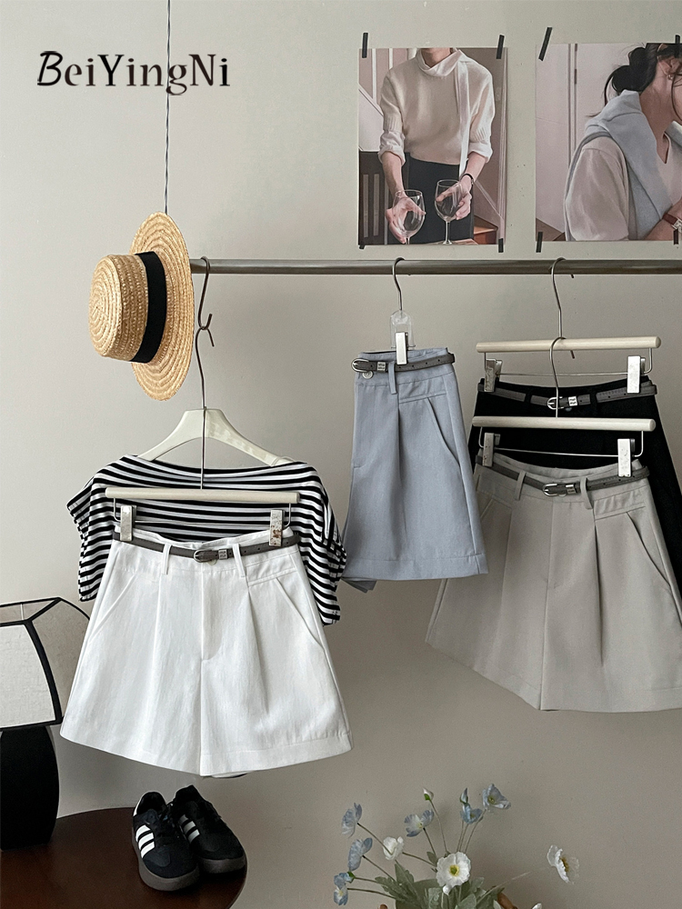 กางเกงขาสั้นผู้หญิง Beiyingni  - Vintage Fashion Old Money บทวิจารณ์และราคา