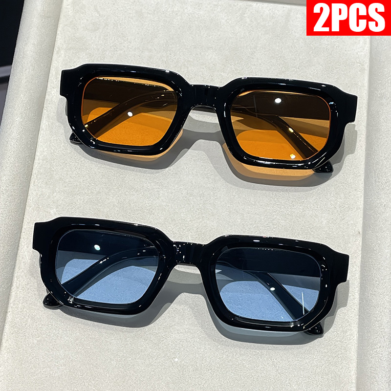 2/3PCS แว่นตากันแดดกรอบสี่เหลี - Vintage Fashion Brands บทวิจารณ์และราคา