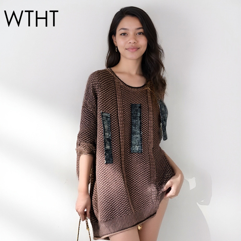 เสื้อสเวตเตอร์ถักสไตล์วินเทจ W - Vintage Fashion Influencers บทวิจารณ์และราคา