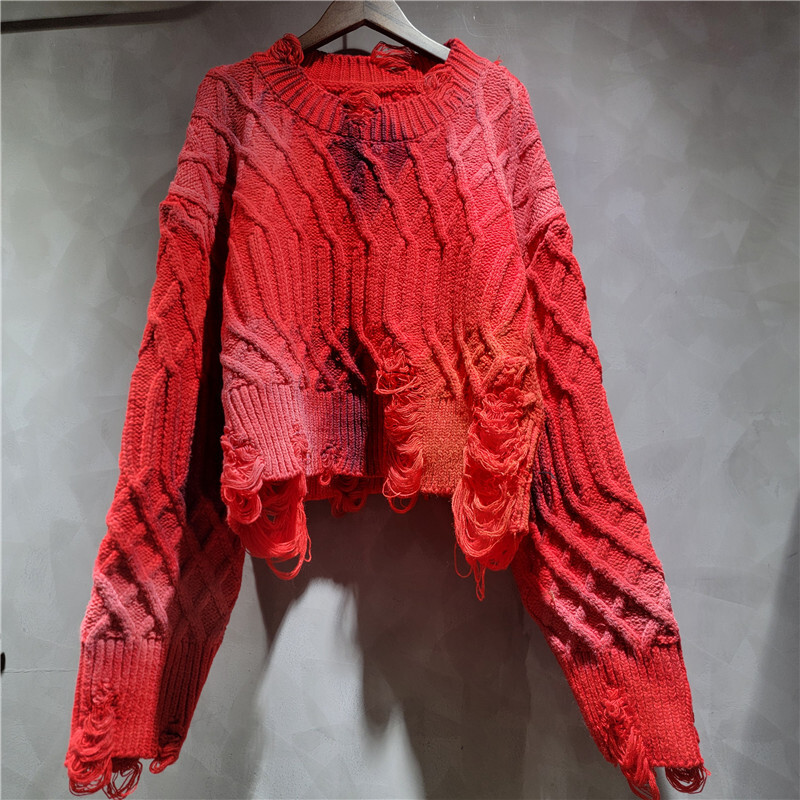 เสื้อสเวตเตอร์ถักทรงหลวมสไตล์ว - Vintage Fashion Influencers บทวิจารณ์และราคา