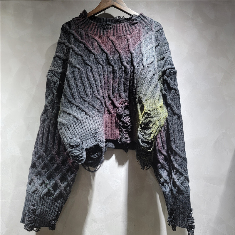 เสื้อสเวตเตอร์ถักทรงหลวมสไตล์ว - Vintage Fashion Influencers บทวิจารณ์และราคา