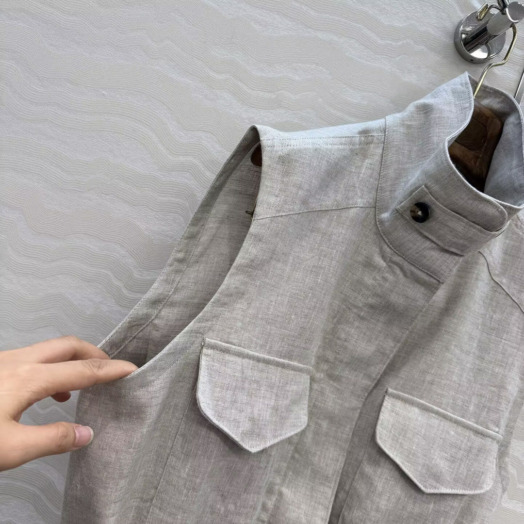 เสื้อกั๊กสไตล์วินเทจผ้าลินิน 1 - Vintage Fashion Old Money บทวิจารณ์และราคา
