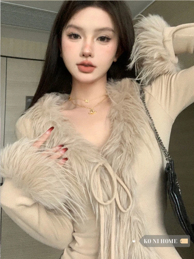 เสื้อสเวตเตอร์ครอปเซ็กซี่หรูหร - Vintage Fashion Old Money บทวิจารณ์และราคา