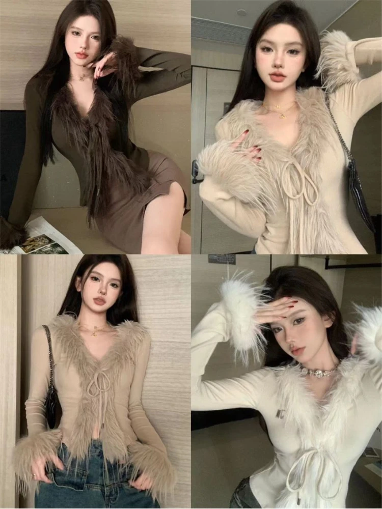 เสื้อสเวตเตอร์ครอปเซ็กซี่หรูหร - Vintage Fashion Old Money บทวิจารณ์และราคา