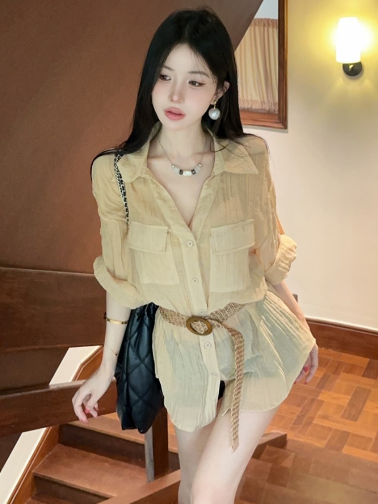 เสื้อเชิ้ตวินเทจทรงหลวมสไตล์เก - Vintage Fashion Old Money บทวิจารณ์และราคา