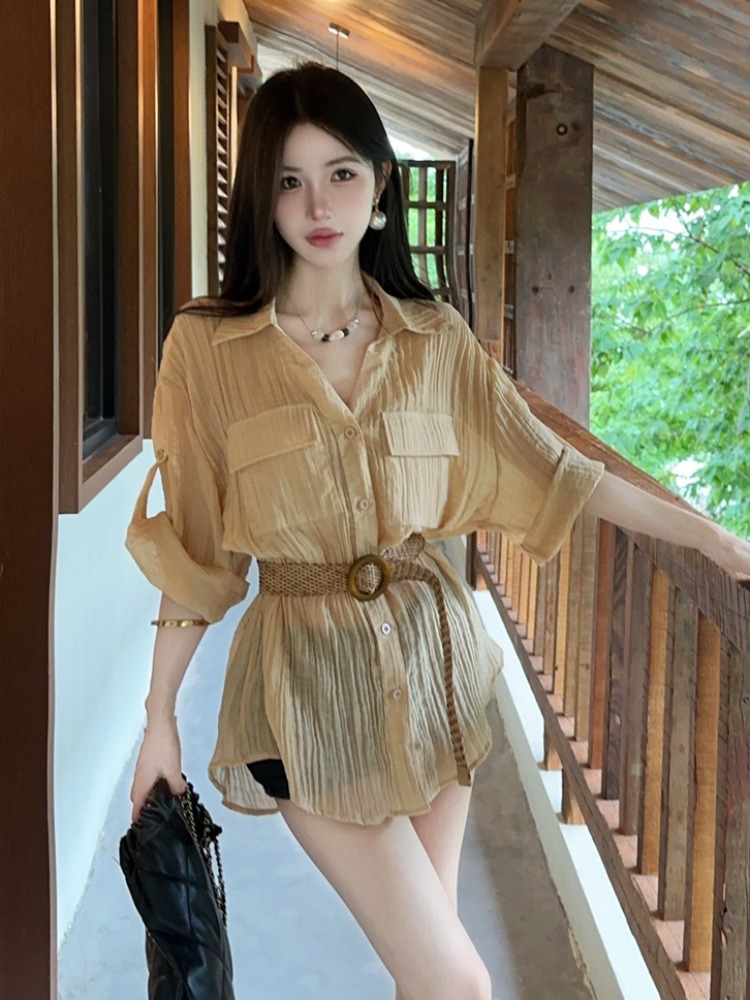 เสื้อเชิ้ตวินเทจทรงหลวมสไตล์เก - Vintage Fashion Old Money บทวิจารณ์และราคา
