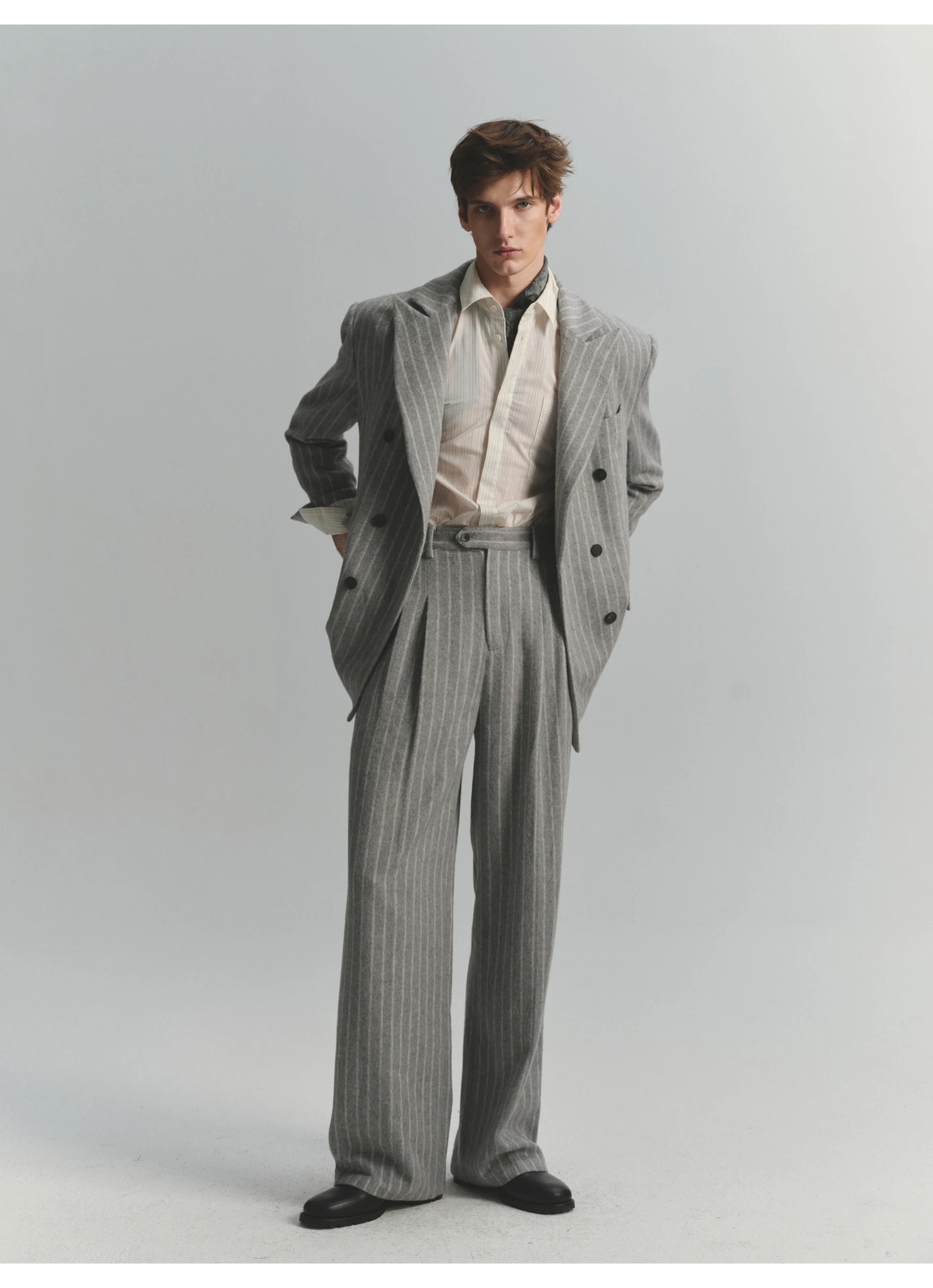 กางเกงขายาวลายทางผู้ชาย สไตล์ไ - Vintage Fashion Old Money บทวิจารณ์และราคา