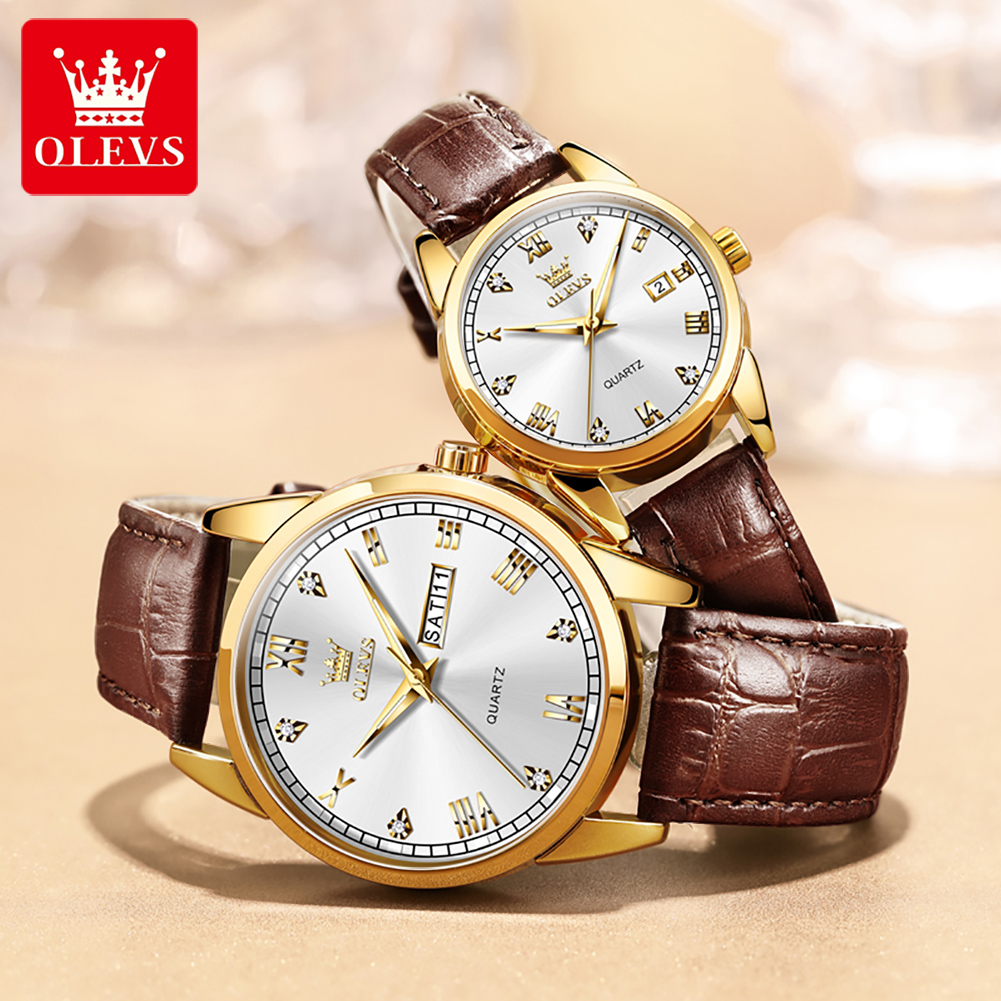 OLEVS นาฬิกาคู่รักธุรกิจแฟชั่น - Vintage Fashion Week บทวิจารณ์และราคา
