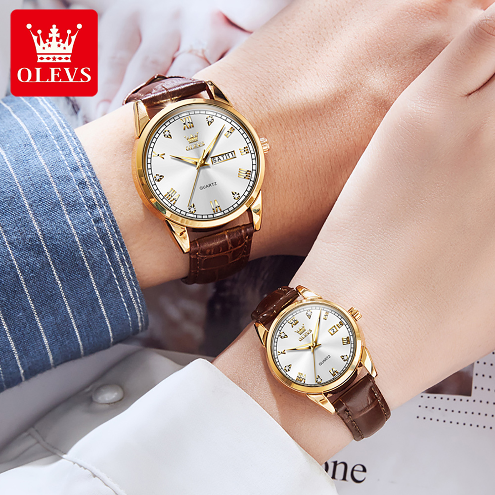OLEVS นาฬิกาคู่รักธุรกิจแฟชั่น - Vintage Fashion Week บทวิจารณ์และราคา