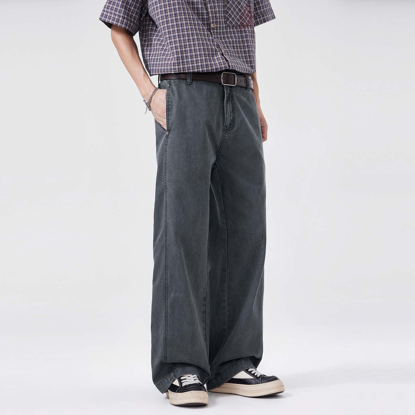 กางเกงลำลองลายไม้ไผ่สไตล์วินเท - Vintage Fashion Old Money บทวิจารณ์และราคา