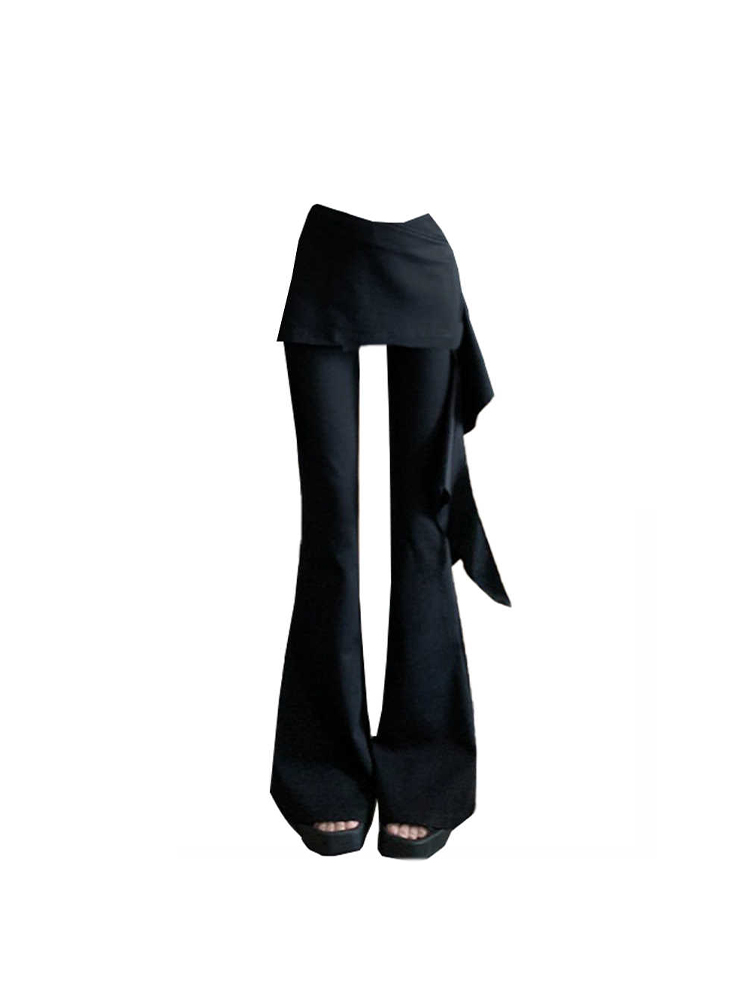 ผู้หญิงสีดํา Goth Baggy Flare  - Retro Track Pant บทวิจารณ์และราคา