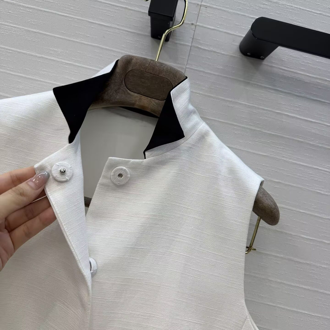 เสื้อกั๊กผ้าลินินสีขาวสไตล์ Ol - Vintage Fashion Old Money บทวิจารณ์และราคา
